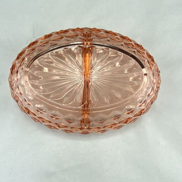 Vintage Colony Whitehall Peach Pink Divided Relish Tray Bowl - Picture 8 of 11